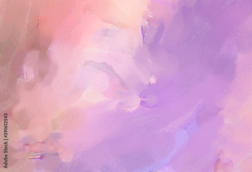 Fototapeta premium Soft watercolor wallpaper. Artistic painting with softly brushed colors. Pastel colors dabbed background. Painted abstract wall art.