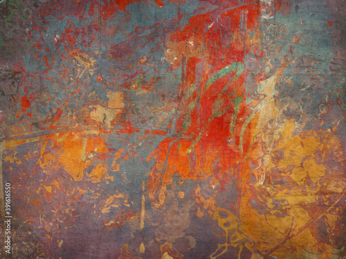 Abstract Painterly Gray and Orange Background 