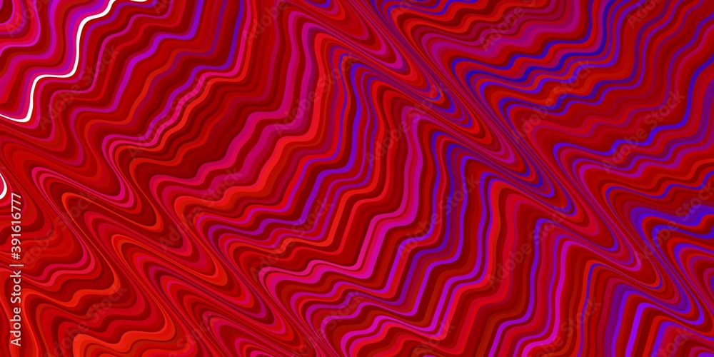 Dark Pink, Red vector pattern with curves.