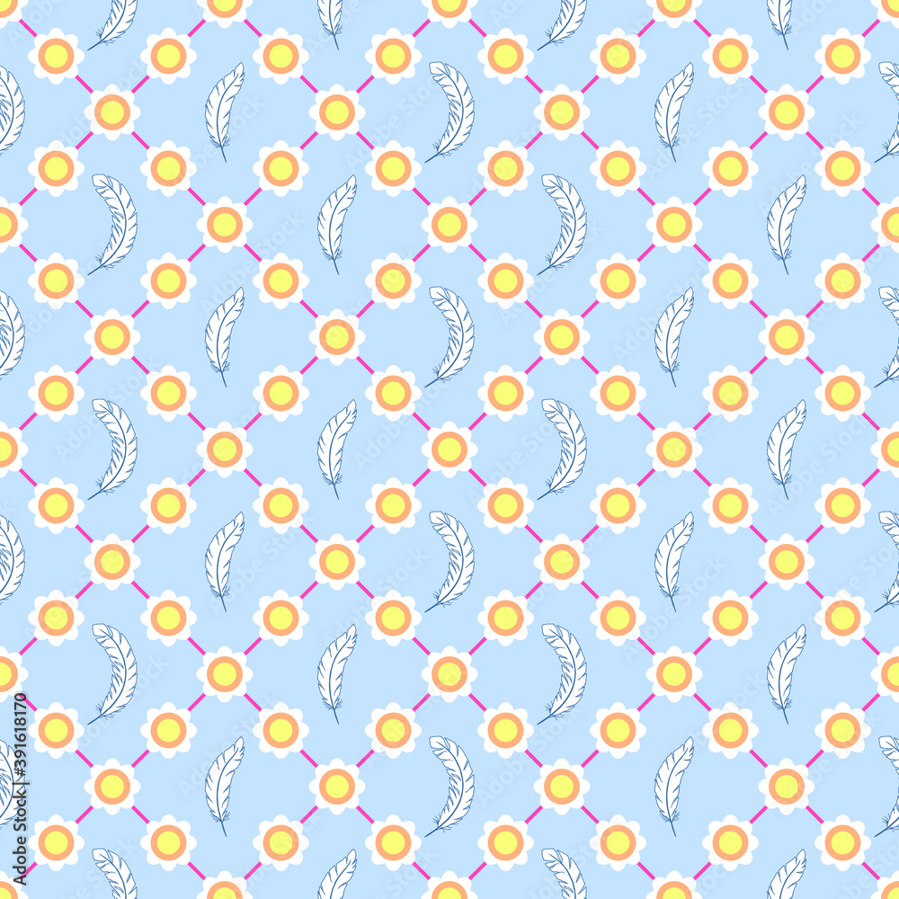Decorative flowers seamless pattern. Vector stock illustration eps10. Decorative flowers seamless pattern. Vector stock illustration eps10.