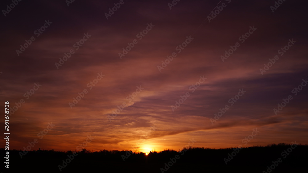 sunset over the city