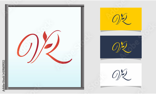 Initial Letter VR for art and design template, logo template vector icon illustration design