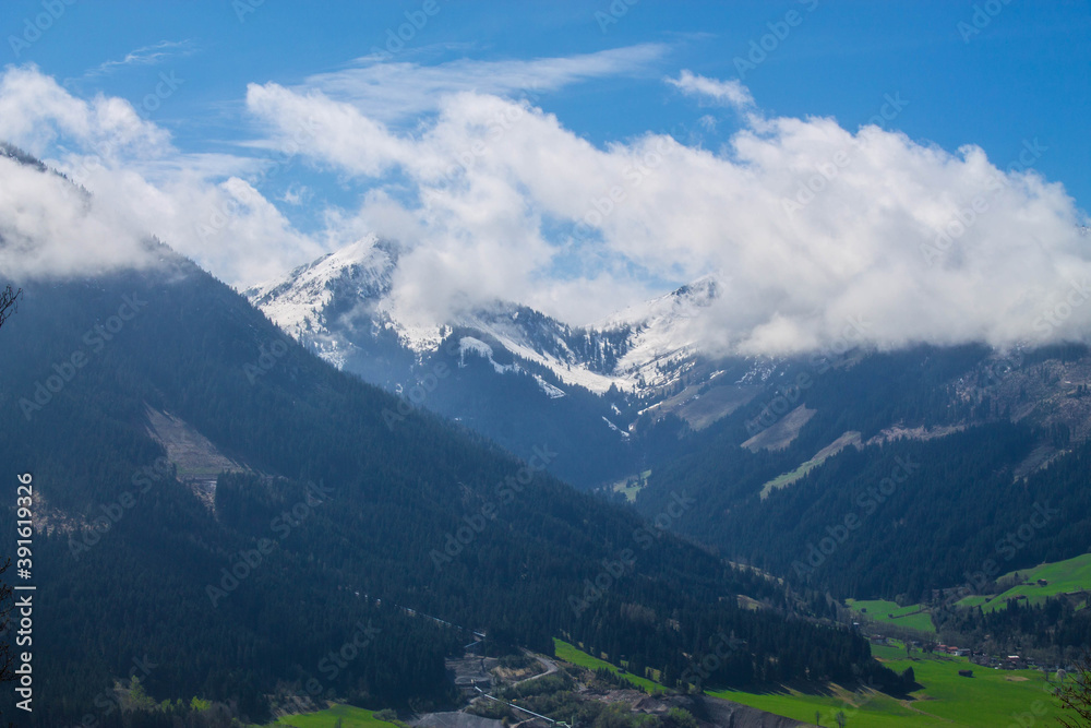 Scenic view of the alps in summer
