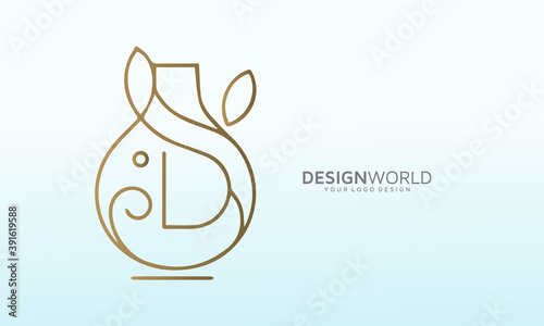interior letter d logo design, logo template vector icon illustration design