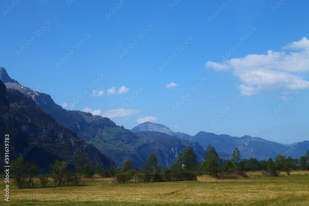 Scenic view of the Swiss mountains