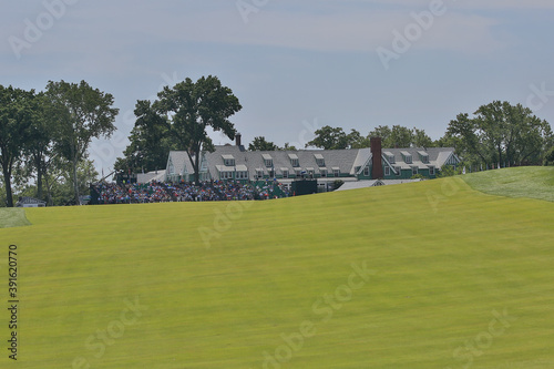 OAKMONT, UNITED STATES - Jun 16, 2016: The Oakmont Golf Course Clubhouse at the US Open Golf Championship