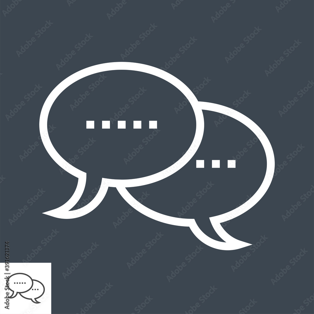Speech Bubble Thin Line Vector Icon. Flat icon isolated on the black background. Editable EPS file. Vector illustration. Speech Bubble Thin Line Vector Icon. Flat icon isolated on the black background. Editable EPS file. Vector illustration.