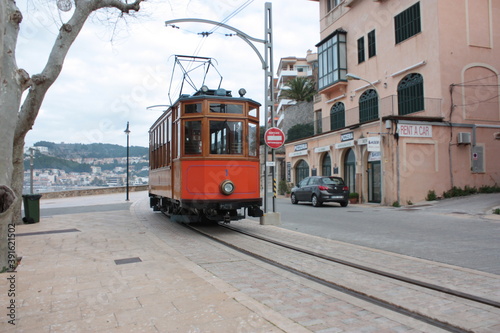 Old tram in Port de Soller, Mallorca.