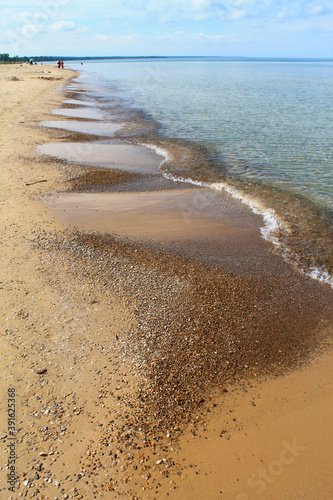 Waves rolling in on the beach at Sauble Beach