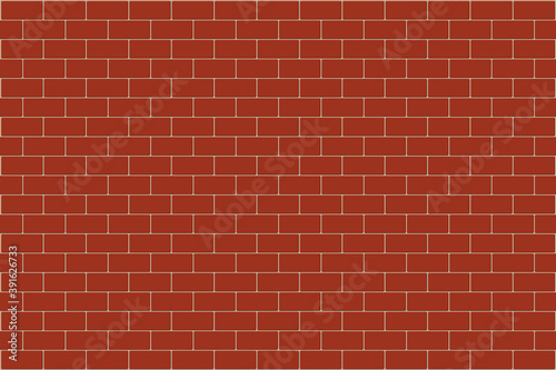 Red brick wall, vector Illustration