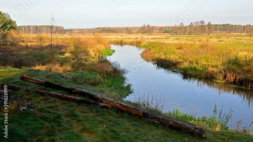 November 2020 autumn in the river valley near the Kozliki village in Podlasie in Poland