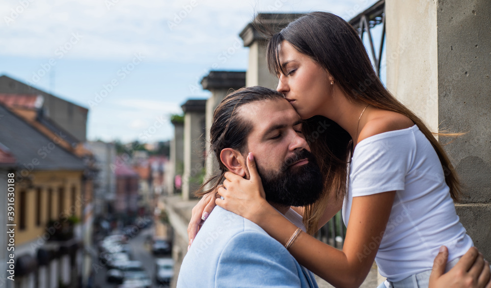 couple in love embrace outdoor on love date, romance couple in love embrace outdoor on love date, romance