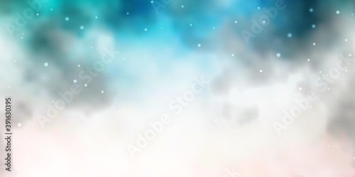 Light Pink, Green vector background with colorful stars.