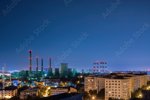 Industrial skyline in the outskirts the city