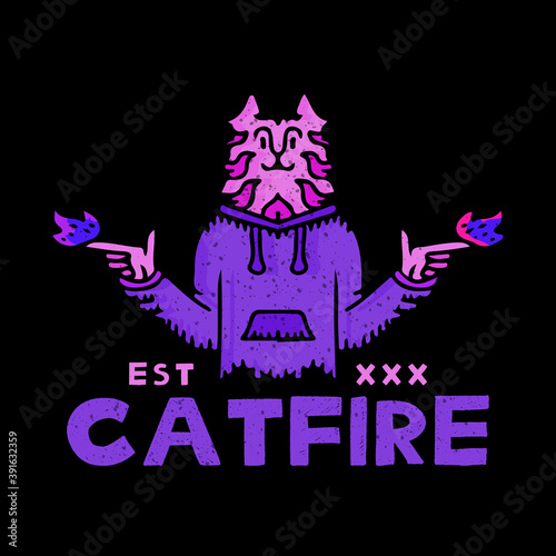 hype cat  vector illustration for apparel. with hype and hipster style.