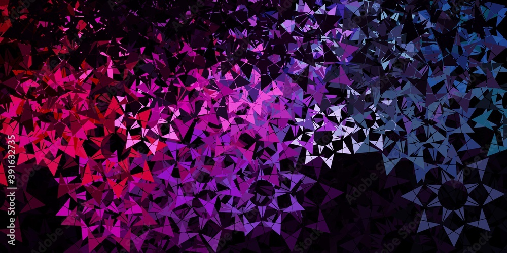 Fototapeta premium Light blue, green vector background with triangles.