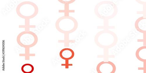 Light Red vector pattern with feminism elements.