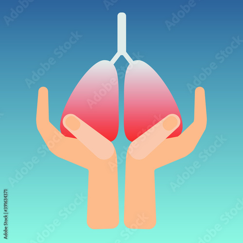 hands are keeping lungs