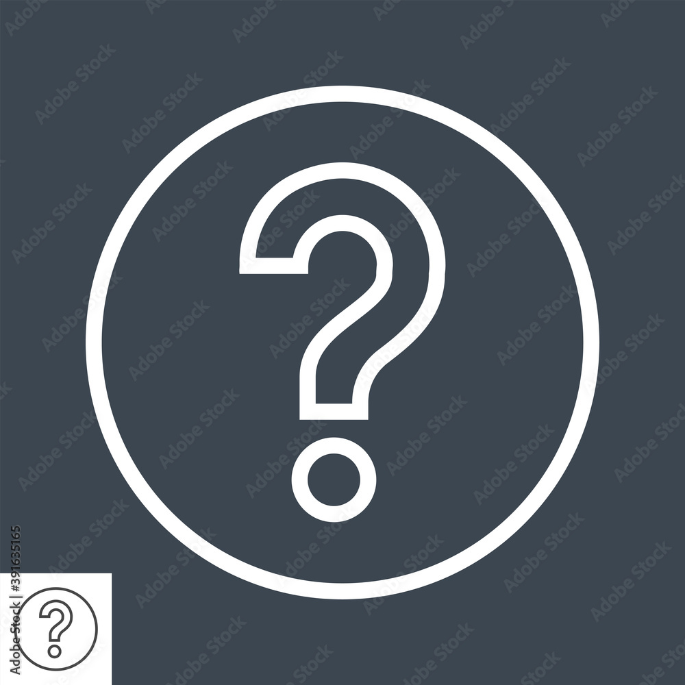 Question Mark Thin Line Vector Icon. Flat icon isolated on the black background. Editable EPS file. Vector illustration. Question Mark Thin Line Vector Icon. Flat icon isolated on the black background. Editable EPS file. Vector illustration.