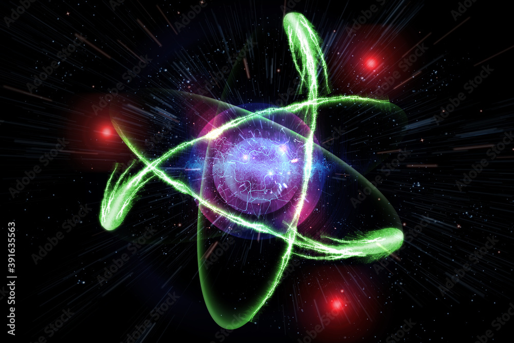 Obraz premium Atomic Particle 3D Illustration