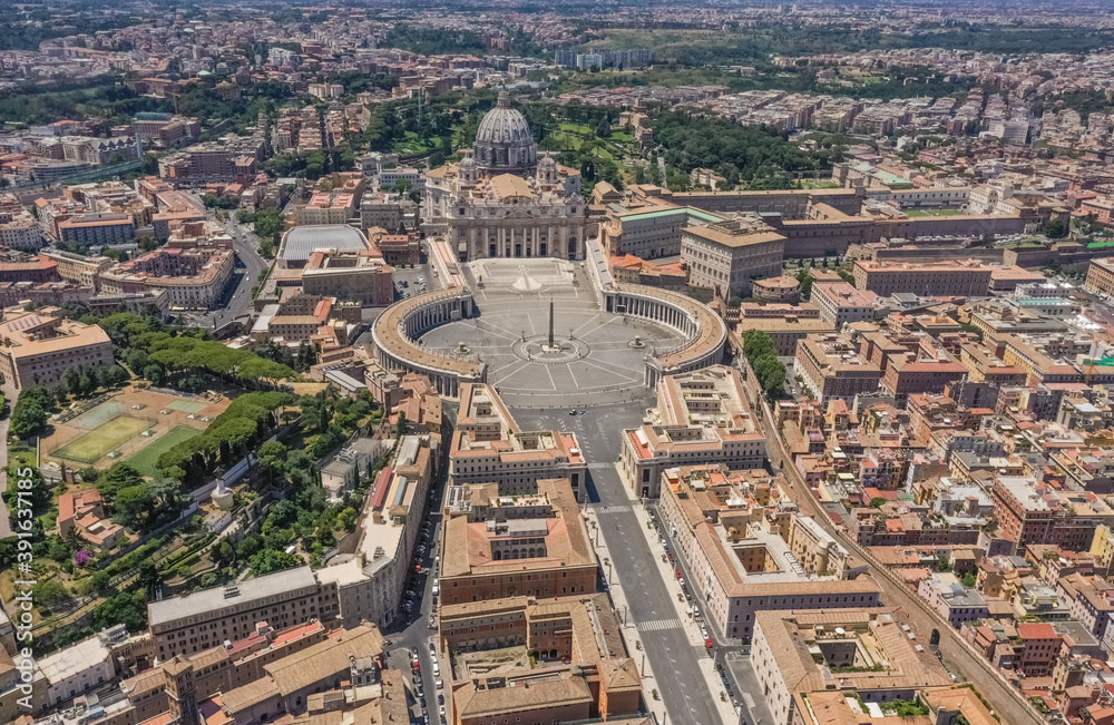 Aerial view of Vatican city during day in Rome, Italy. Aerial view of Vatican city during day in Rome, Italy.
