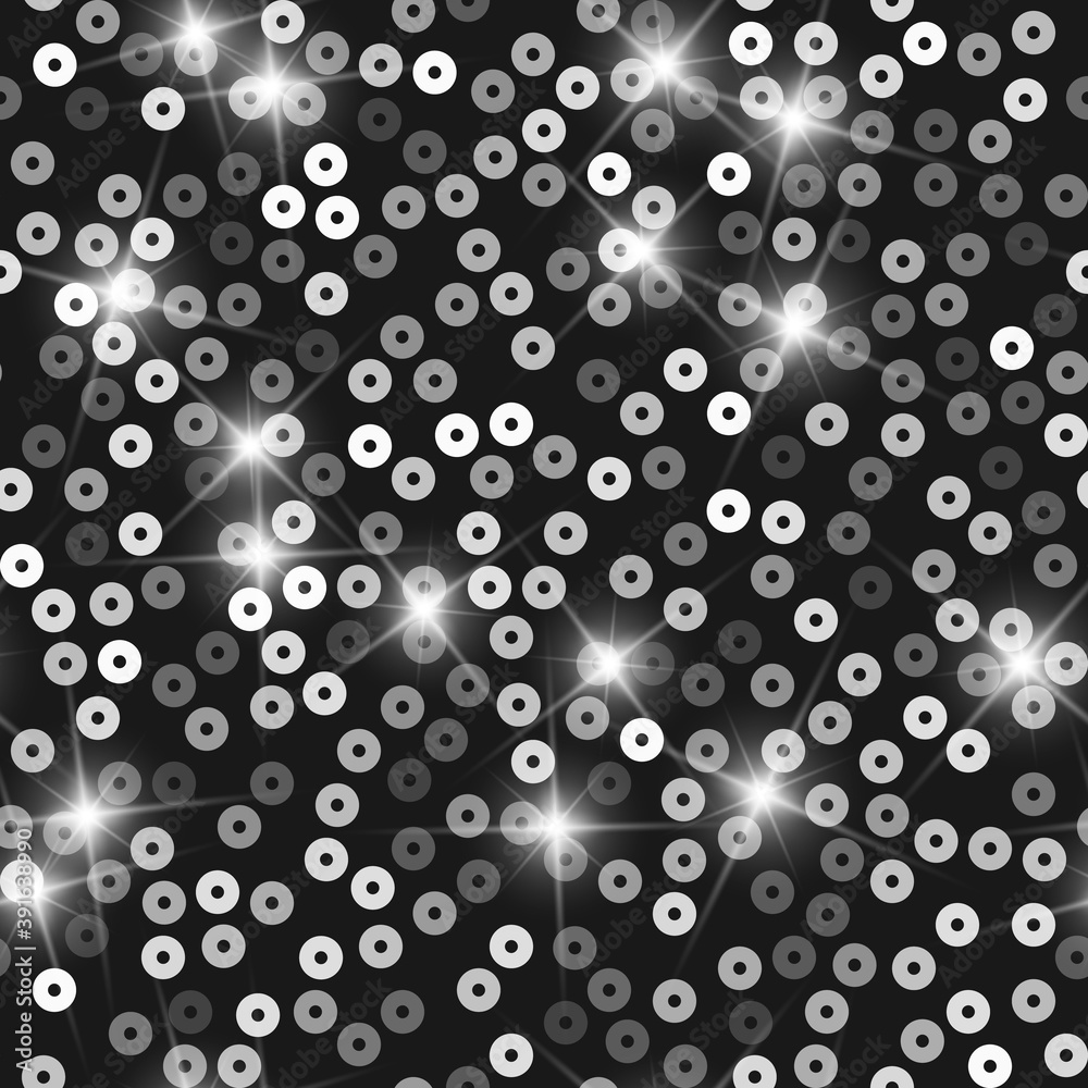 Glitter seamless texture. Admirable silver particl Glitter seamless texture. Admirable silver particl