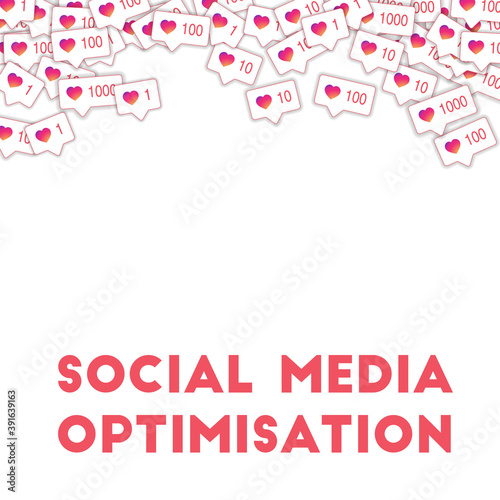 Social media icons. Social media optimisation conc