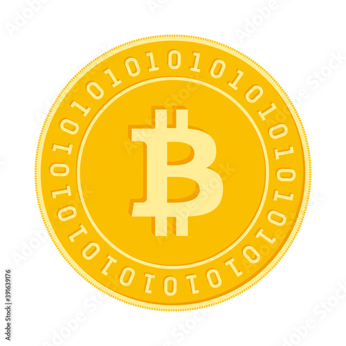 Bitcoin, internet currency coin isolated on white 