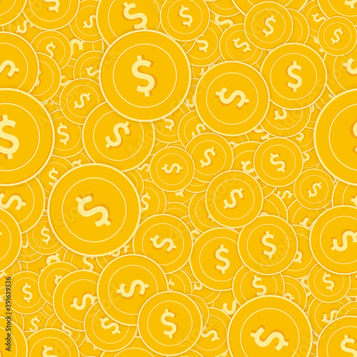 American dollar coins seamless pattern. Gorgeous s