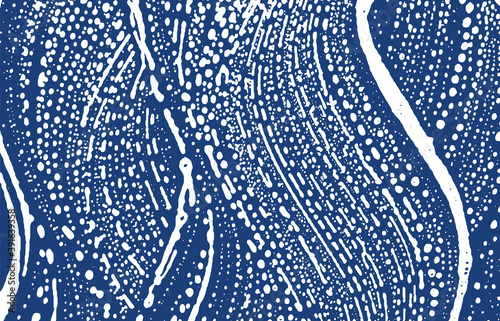 Grunge texture. Distress indigo rough trace. Exqui