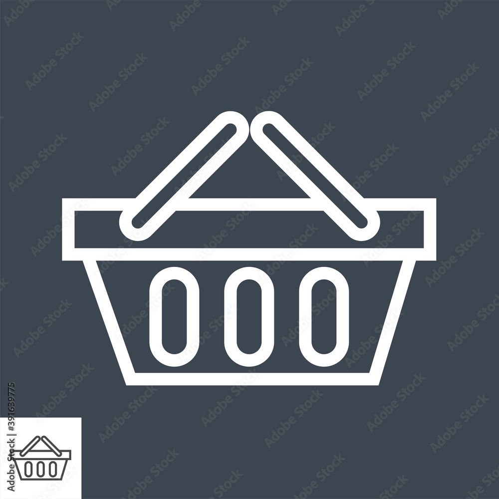 Shopping Basket Thin Line Vector Icon. Flat icon isolated on the black background. Editable EPS file. Vector illustration. Shopping Basket Thin Line Vector Icon. Flat icon isolated on the black background. Editable EPS file. Vector illustration.