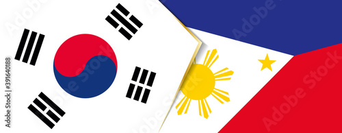 South Korea and Philippines flags, two vector flags.