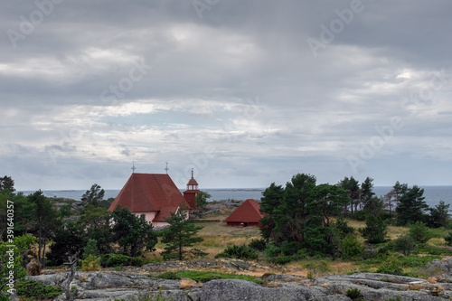 the oldest Christian Church in Scandinavia, St. Anne's Church on the island of Kokar, Aland Islands Finland. photo