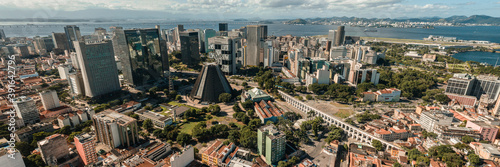 Aerial Panoramic View Of Business District In Downtown Rio de Janeiro, Brazil photo