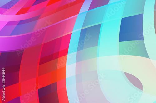 Fluid abstract background with colorful gradient. 2D illustration of modern movement.