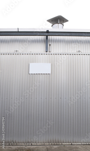 ribbed aluminum side of factory wall