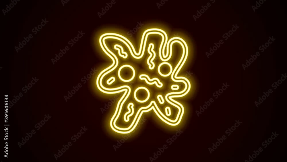 Glowing neon line Cell icon isolated on black background. 4K Video motion graphic animation Glowing neon line Cell icon isolated on black background. 4K Video motion graphic animation