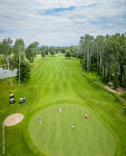 Aerial view of golf course in Zagreb, Croatia.