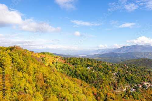 View of mountain range in national park Mavrovo, North Macedonia