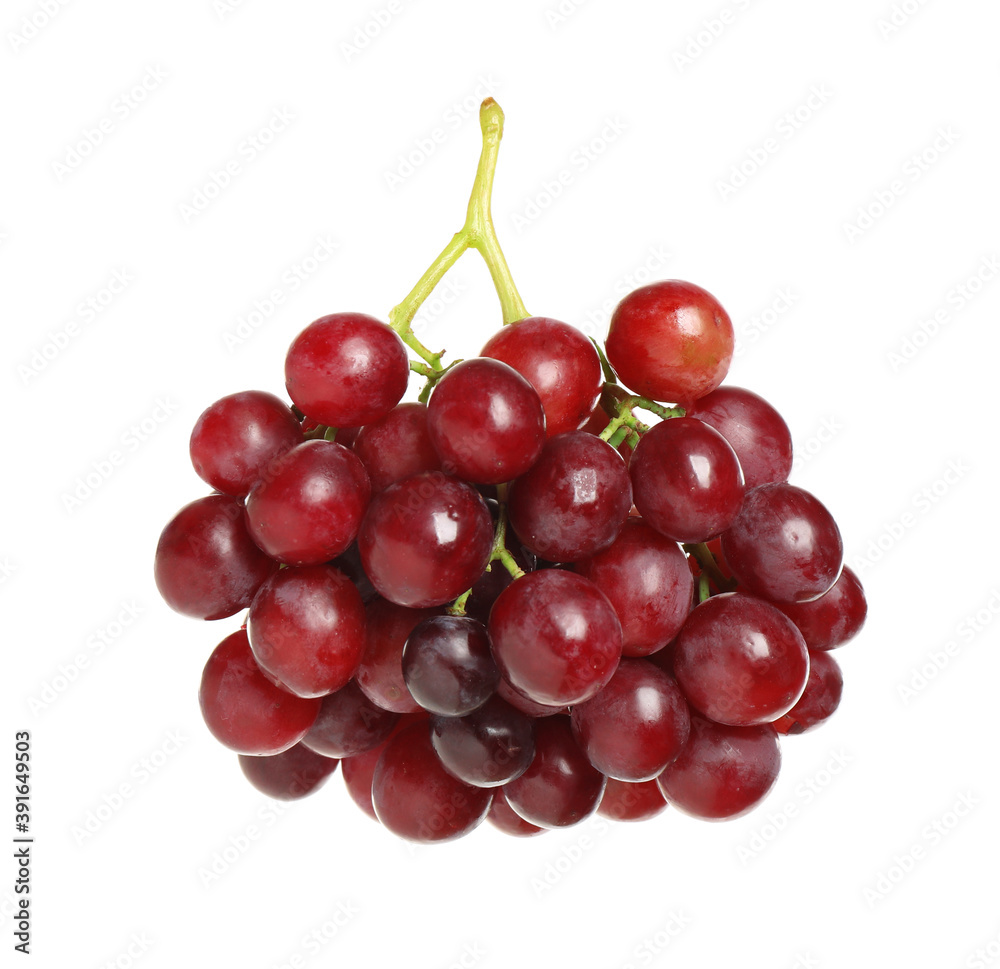 Bunch of fresh ripe juicy red grapes isolated on white Bunch of fresh ripe juicy red grapes isolated on white