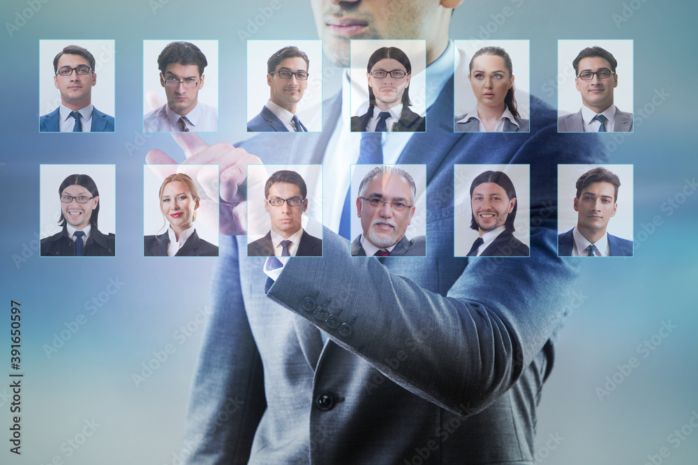 Recruitment and employment concept with businessman