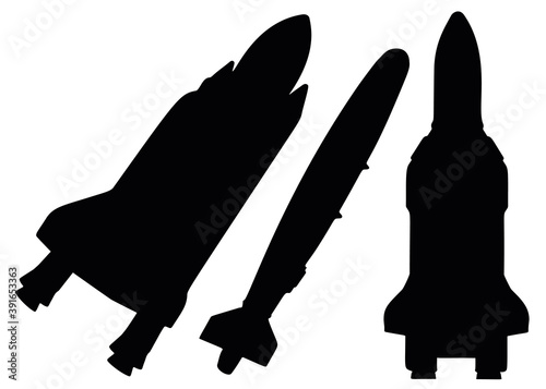 Space rockets in a set.