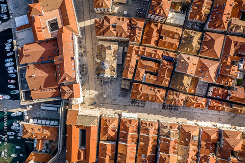 Aerial view of of the walled city of Dubrovnik, Dalmatia, Croatia. photo