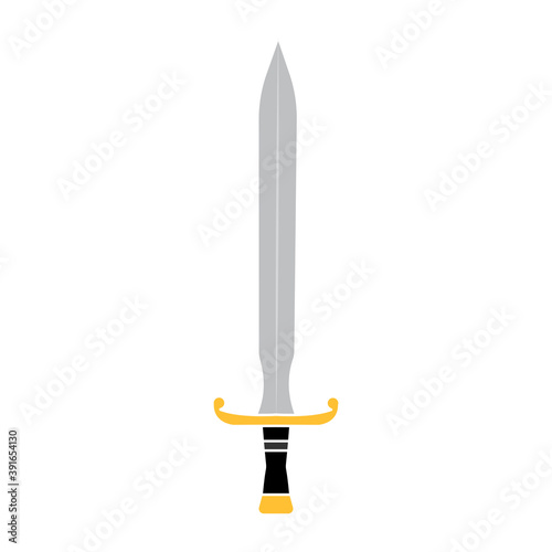 Isolated asian silver sword medieval war icon- Vector