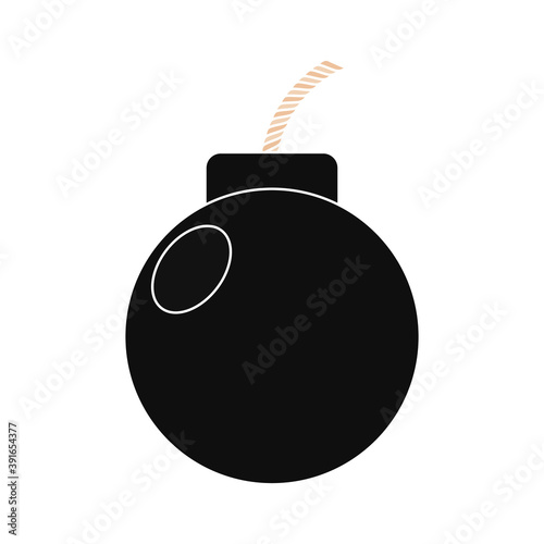 Isolated black bomb gun war icon- Vector