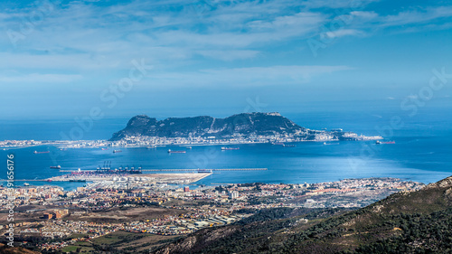 Landscape view of the Algeciras and Gibraltar on the sea