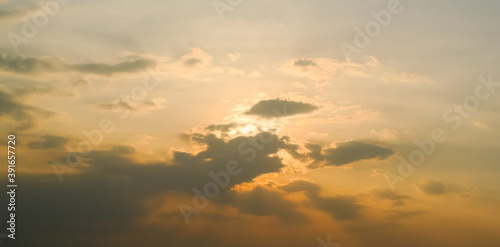 Fototapeta Naklejka Na Ścianę i Meble -  Sunset rays at sky with clouds