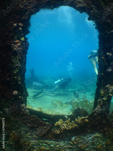 Scuba Diver , Caribbean sea , Aruba island