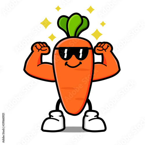 cute carrot cartoon mascot character