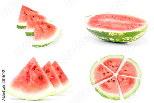 Set of Sweet watermelon on a isolated white background